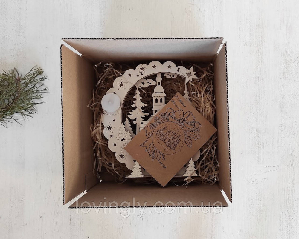 Новорічний та різдвяний декор, нічник - інсталяція "Зимова ніч" 23 см Ірпінь - фото 4