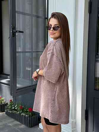 Велосипедки и футболка варенка тай дай оверсайз Бежевый XS-S Харьков