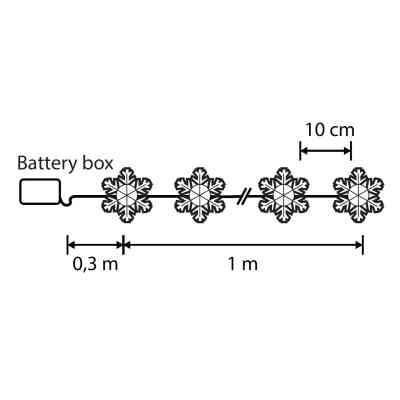 Гирлянда Luca Lighting Сніжинка, струна, 1,3 м, класична біла, 10 LED 2AA, таймер (8720967822874) Винница