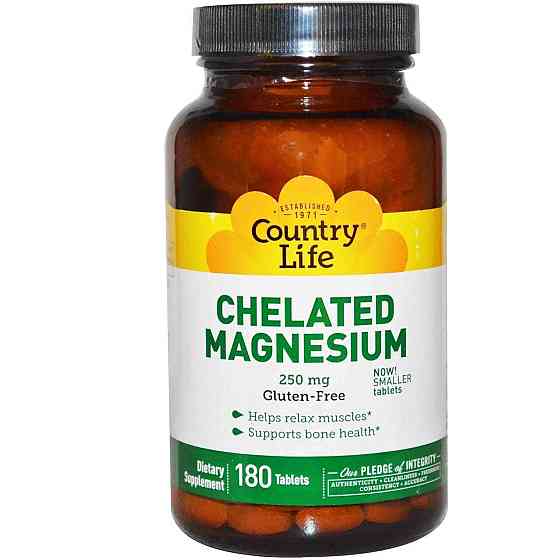 Магній хелат Country Life Chelated Magnesium 250 мг 180 таблеток Київ