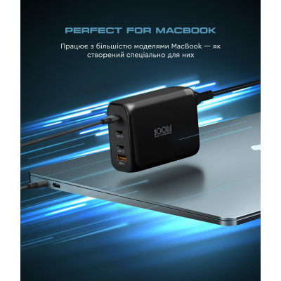 Зарядное устройство Armorstandart ARP-131 Resolute Power USB-C 100W GaN Black (ARM70024) Винница - изображение 12