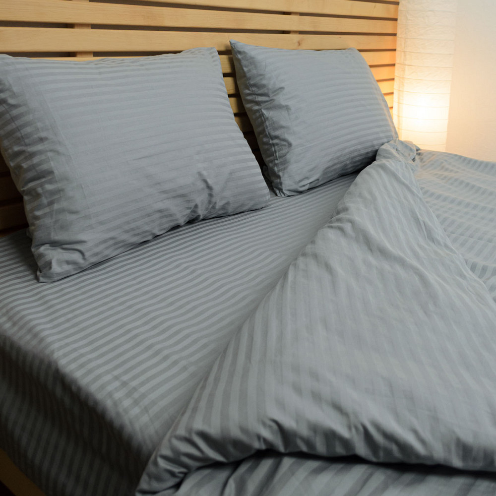 Наволочка страйп сатин на подушку 50х70 см 125 г/м2 YouStar 1 шт. (Сірий) Суми - фото 5