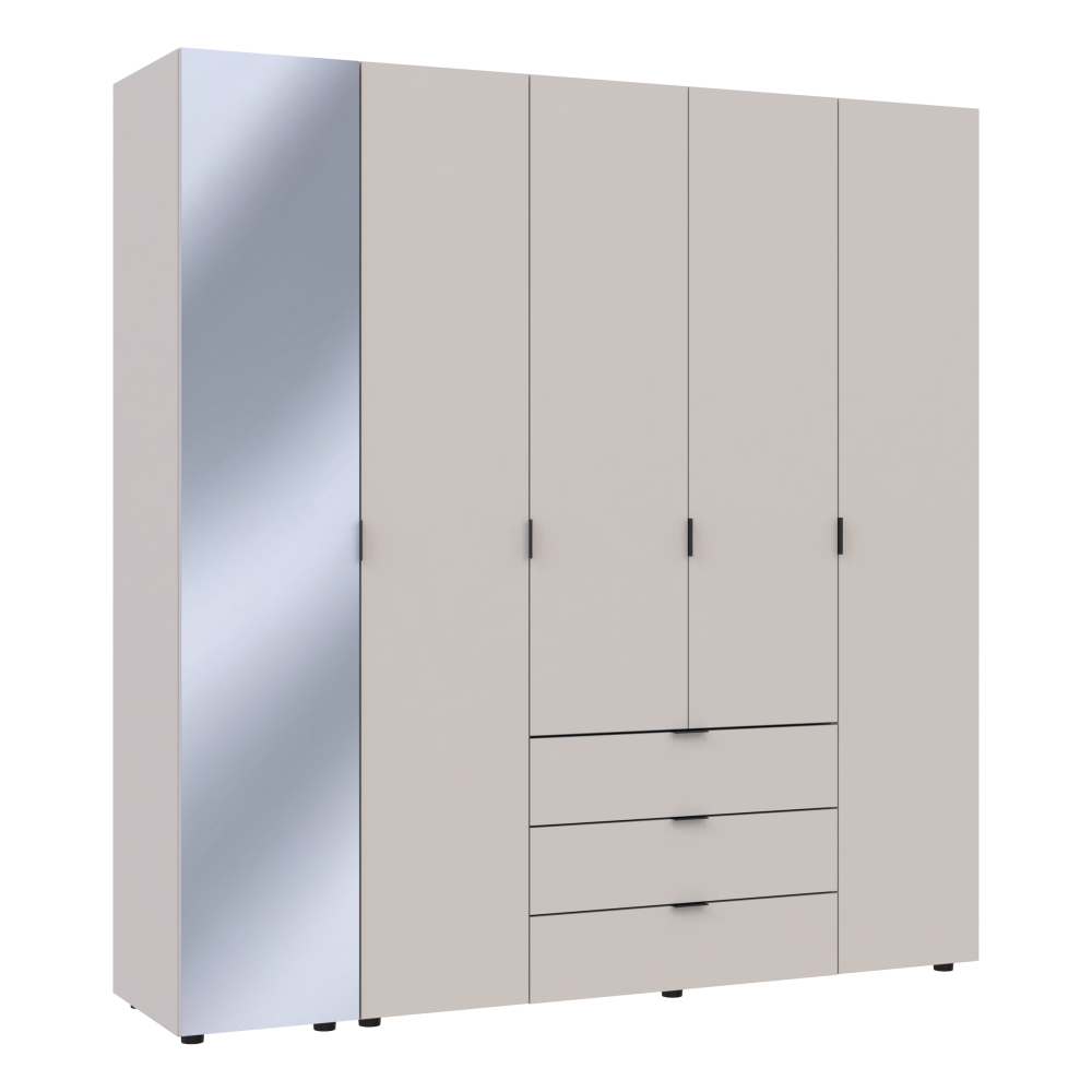 Комплект шкафов для одежды Doros Гелар (2 шт.) 194х49,5х203,4 см Зеркало/Кашемир (DRS-011260) Львов - изображение 2