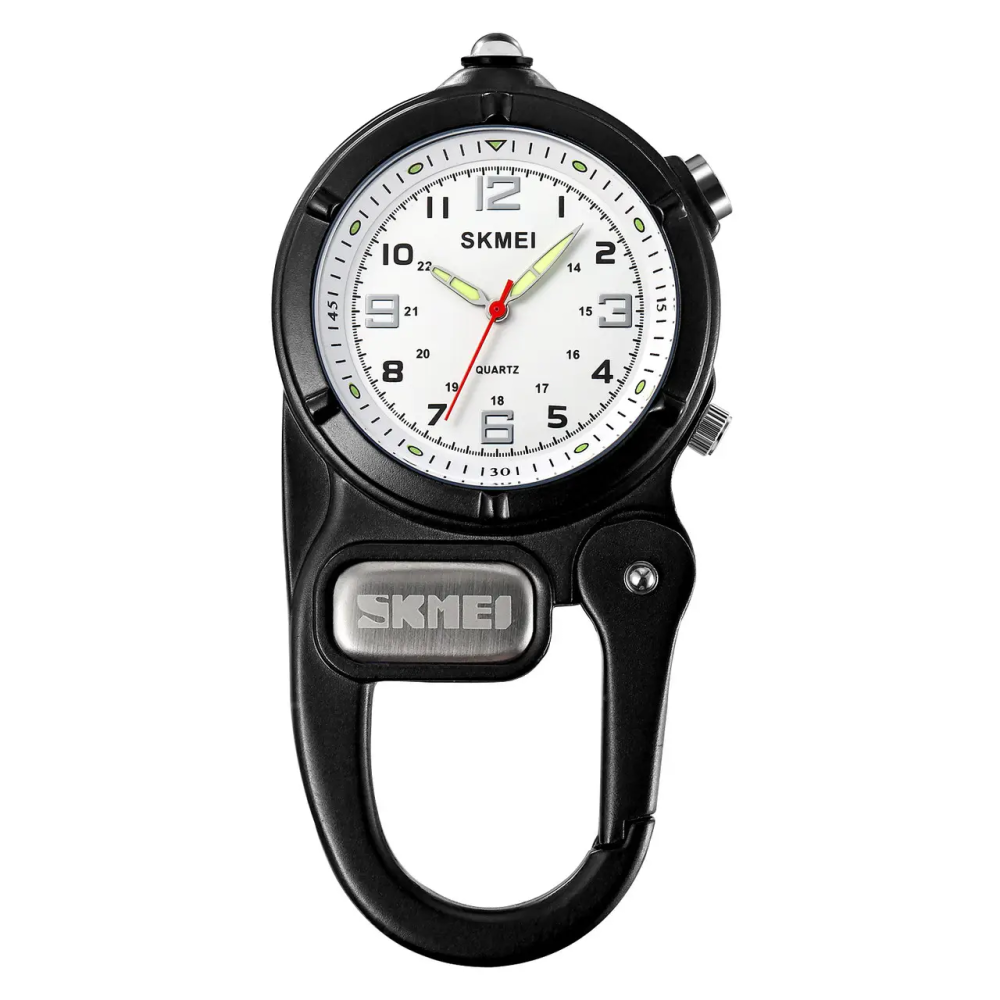 Часы кварцевые Skmei 2232 с карабином и LED-фонариком (Черный) Винница - изображение 1