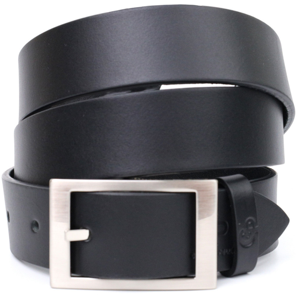 Шкіряний брючний ремінь для чоловіків з квадратною пряжкою GRANDE PELLE 11678 Чорний Київ - фото 10
