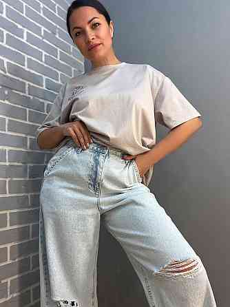 Джинси жіночі Its Basic 3050 Wide Leg косі кишені шви позаду широкі порізи на колінах, блакитний, 38 Одеса