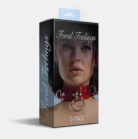 Нашийник для фіксації Feral Feelings - D-Rings Red Trasparent Sex Aura Київ