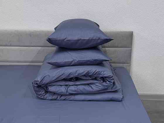 Ecotton Комплект постільної білизни Ecotton двоспальний 180х215 см сатин однотонний синій Singl Коломия