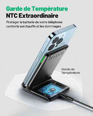 INIU беспроводная зарядная станция 15 Вт Qi быстрая зарядка подставка для iPhone 14 13 12 11 Pro XR XS X 8 Киев