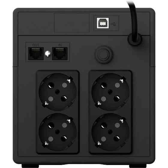 ДБЖ NJOY Cadu 1000 (UPCMTLS610HCAAZ01B), Lin.int., AVR, 4 x Schuko, USB, LCD, пластик Чорний Харків