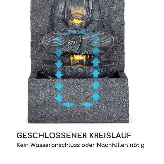 Садовый фонтан Nirvana LED 36 x 65 x 29 см полирезин серый (Германия, читать описание) Ровно