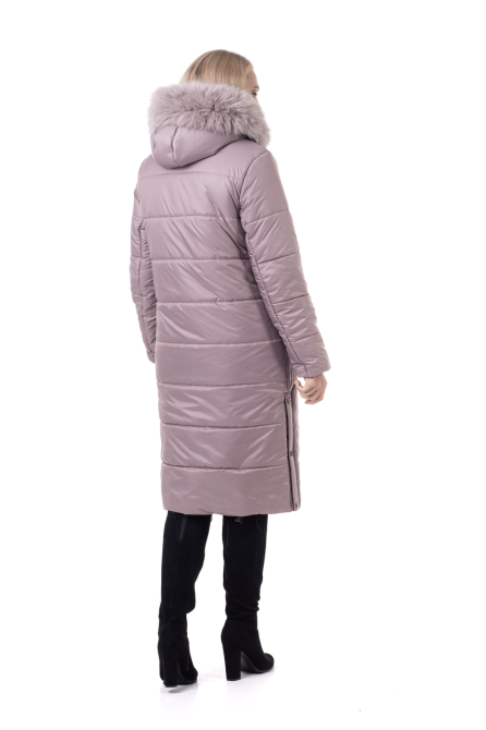 Стильный пуховик с меховой опушкой на капюшоне 165 Киев - изображение 3