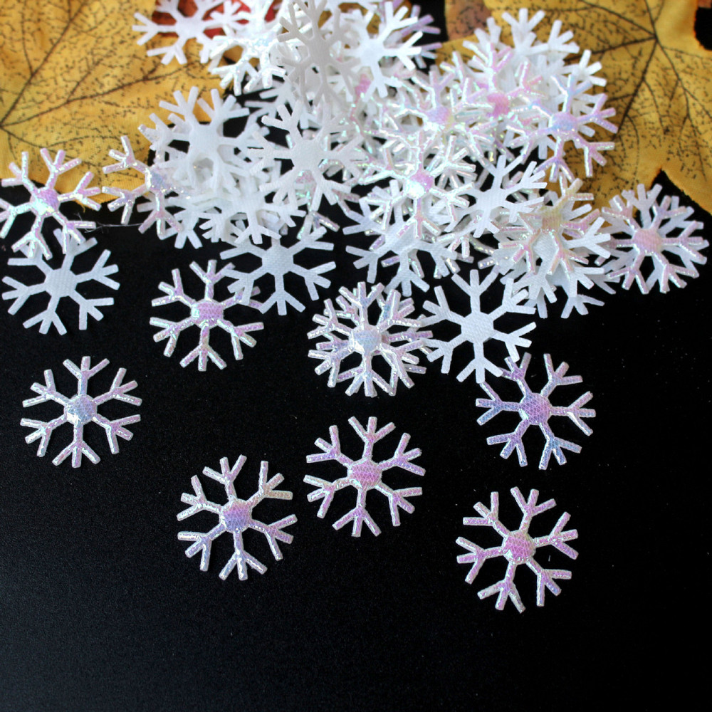 Снежинки новогодние маленькие 95 штук 20 мм перламутровый Киев - изображение 1
