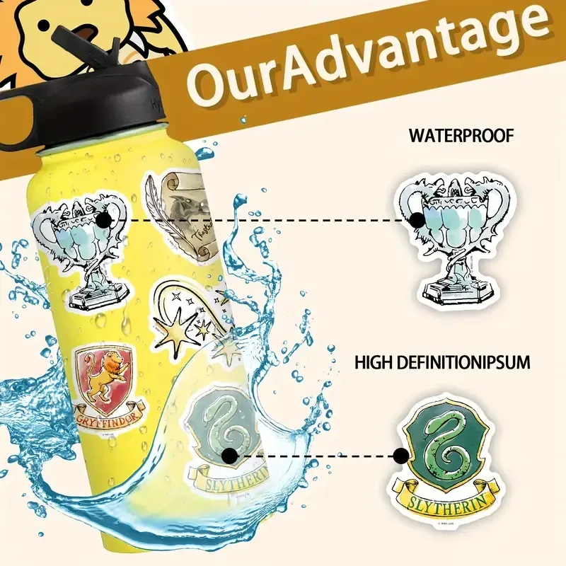 Набір 50 стікерів у стилі Гаррі Поттера — водостійкі наклейки для декору Київ - фото 5