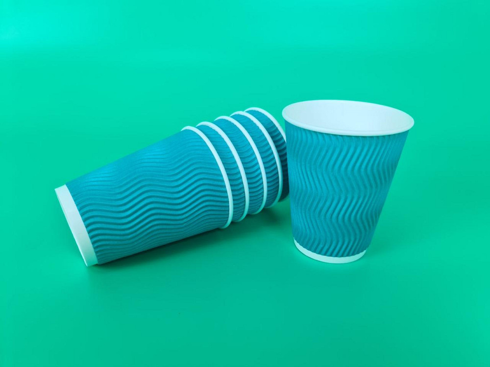 Склянка гофрована 400 мл (12oz) Бірюза (15 шт.) Харків - фото 1