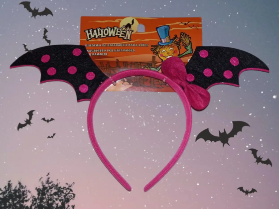Обруч на Хэллоуин Летучая мышь one size розово-черный Киев