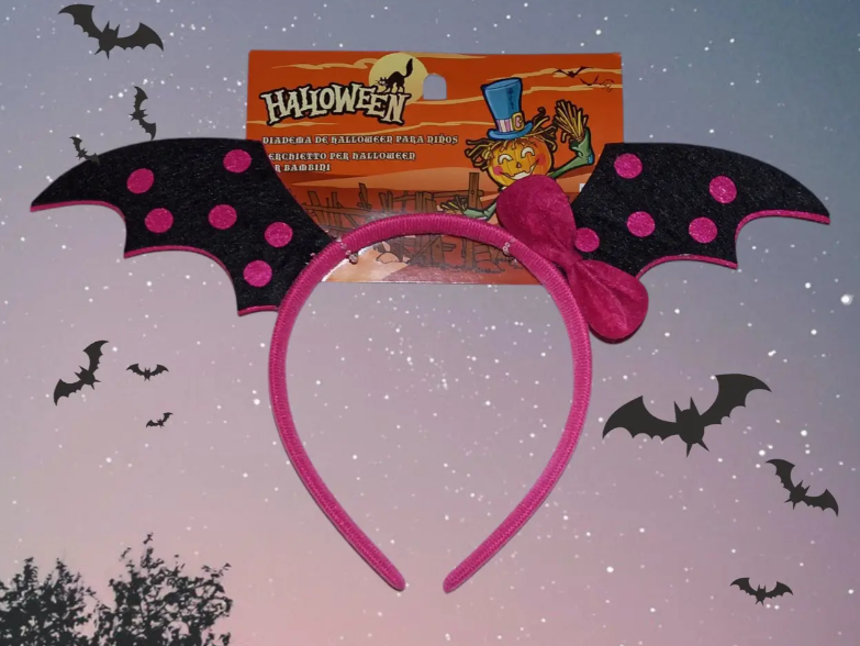 Обруч на Хелловін Кажан one size рожево-чорний Київ - фото 2