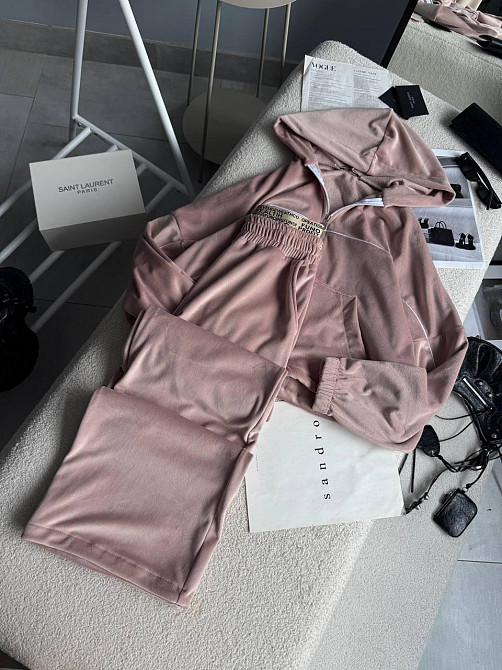 Женский утепленный велюровый костюм двойка на меху Одесса - изображение 5