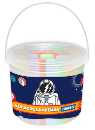 Крейда кольорова 16 шт. "1 Вересня" JUMBO Space кругла у відрі, 400478, шт Київ