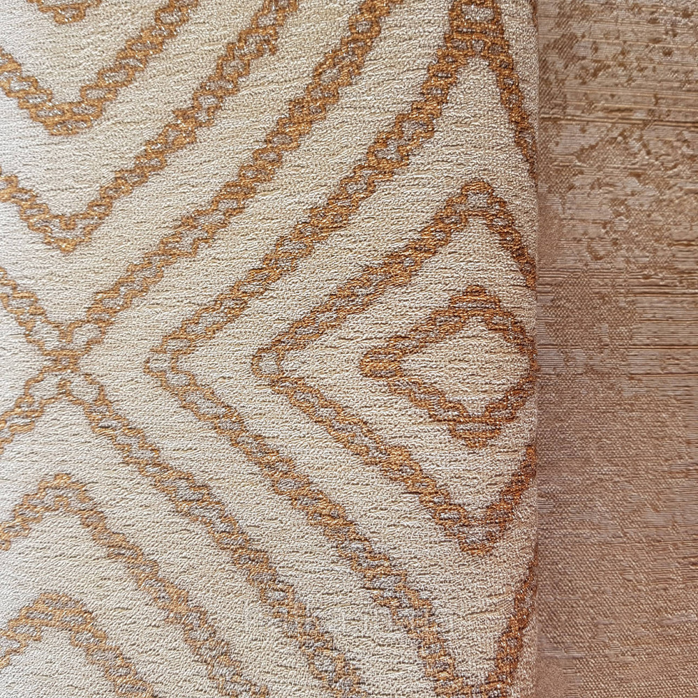 Шпалери метрові вінілові на флізелін 24 Carati Cristiana Masi геометрія смуги хвилі теракотові золотом 3д Київ - фото 2