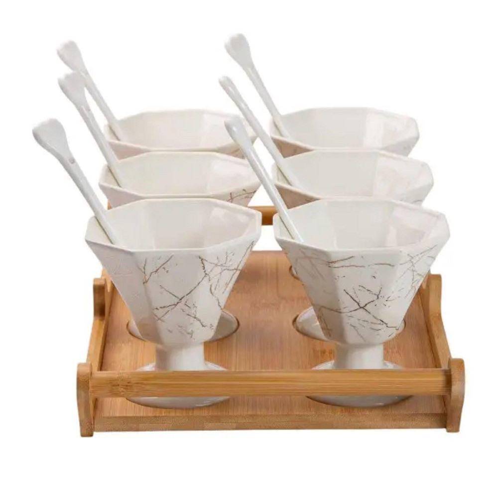 Креманки 200 мл, 6 шт, білий фарфор Київ - фото 1