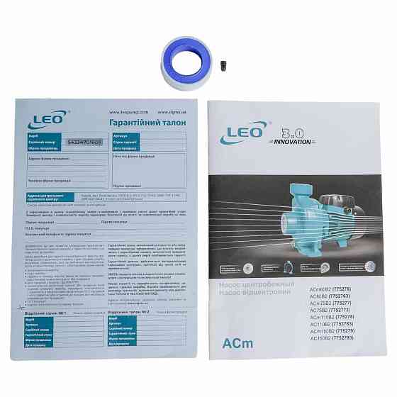 Насос відцентровий 1.1кВт Hmax 19.5м Qmax 500л/хв 2" LEO 3.0 ACm110B2 (775278) Рівне
