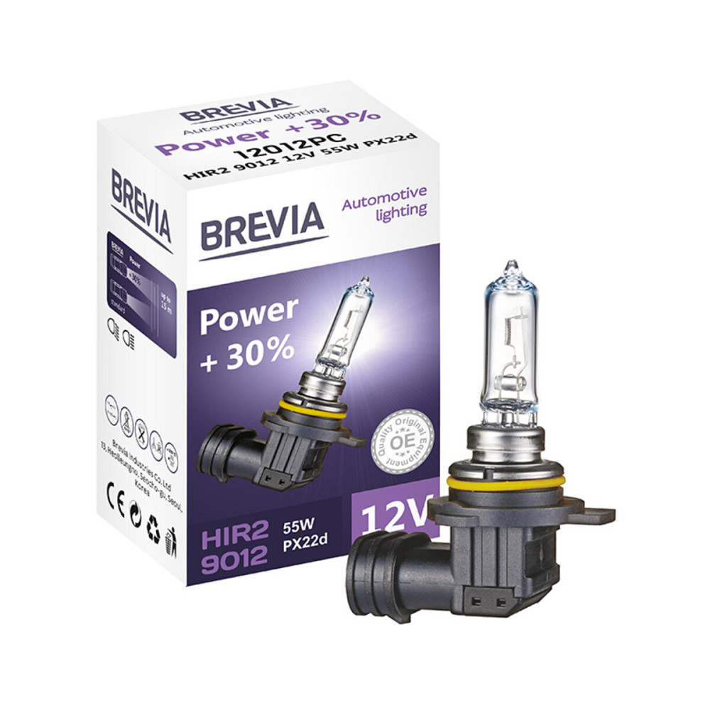 Галогенова лампа Brevia HIR2 9012 12V 55W PX22d Power +30% CP Киев - изображение 1