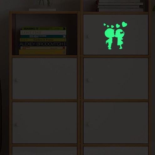 Фосфорна наклейки Хлопчик і дівчинка 10 на 10 см салатовий Київ - фото 5