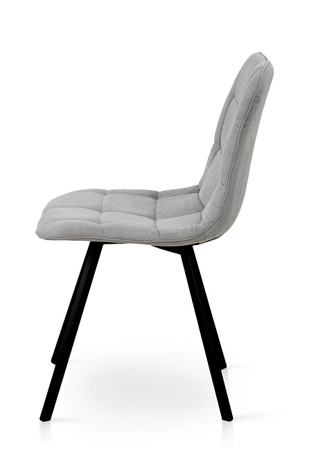 Стілець Софт, метал чорний/ тканина світло сіра Київ - фото 2