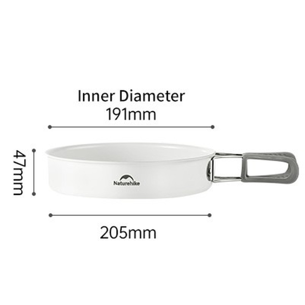 Сковорідка зі складаною ручкою Naturehike CNK2450CF013 (17.5 см) алюміній Білий Київ - фото 2