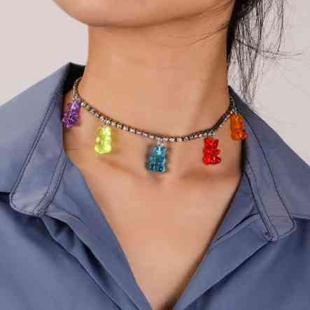 Детский чокер с мишками - длина 30см, смола, цинковый сплав Киев