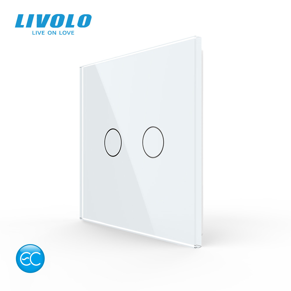 LIVOLO Бездротовий розумний сенсорний вимикач 2 сенсори Livolo чорний скло (VL- -B) Коломия - фото 3