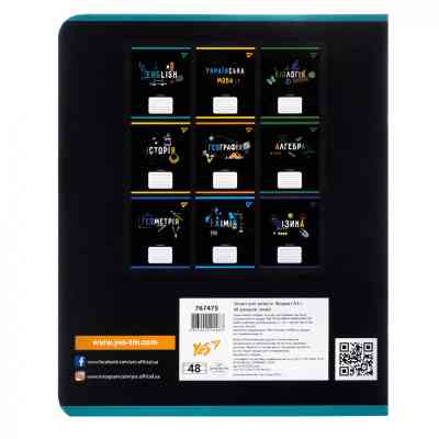 Зошит Yes предметний АНГЛІЙСЬКА МОВА Black 48 аркушів, лінія (767475) Вінниця