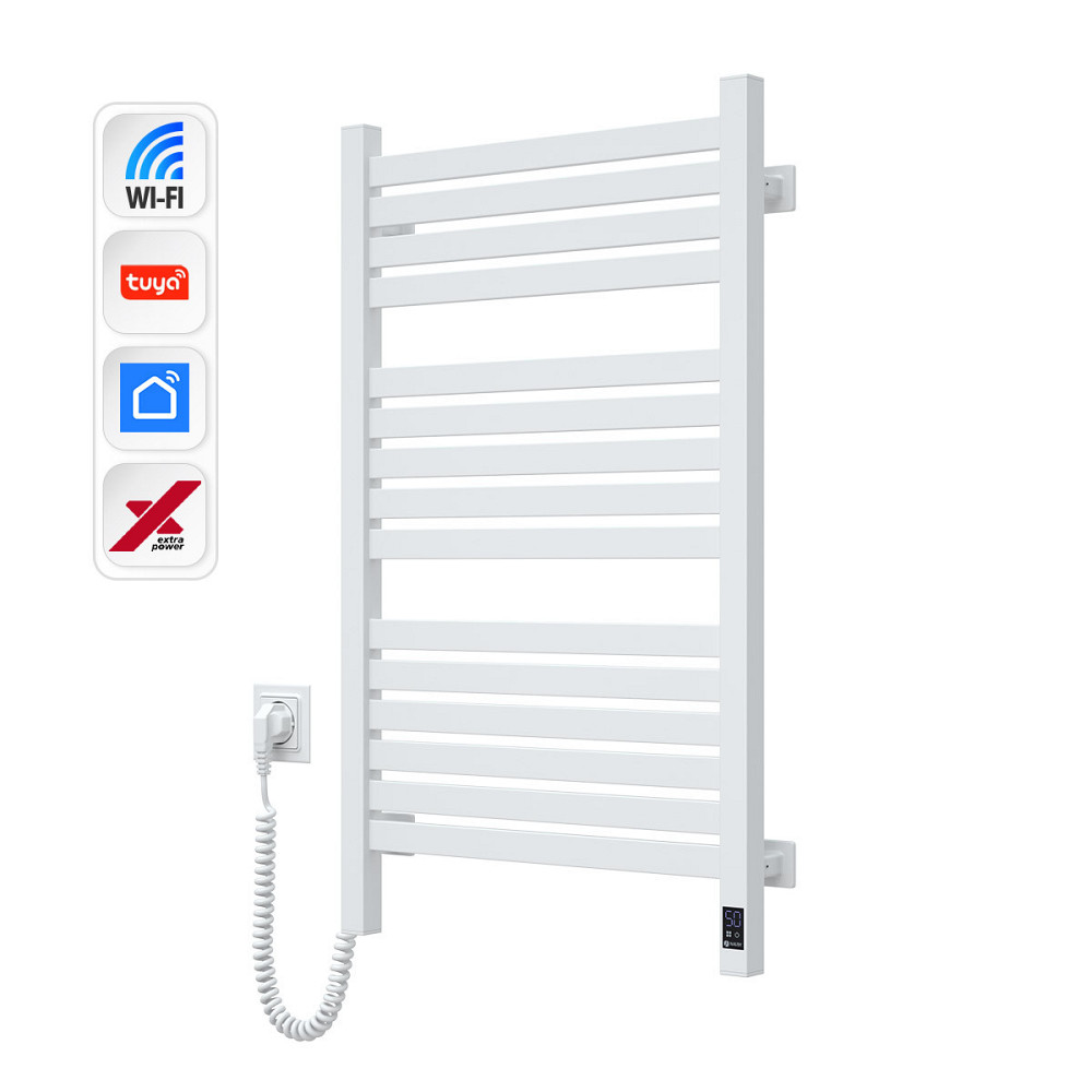 Електрична сушарка для рушників NAVIN Авангард X 480х800 Sensor з WI-FI лівобічна, біла Київ - фото 3