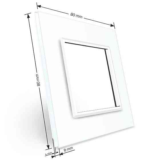 Рамка 1-постова LIVOLO, загартоване скло, біла, 80×80 мм (VL-P7E-2W) Коломия