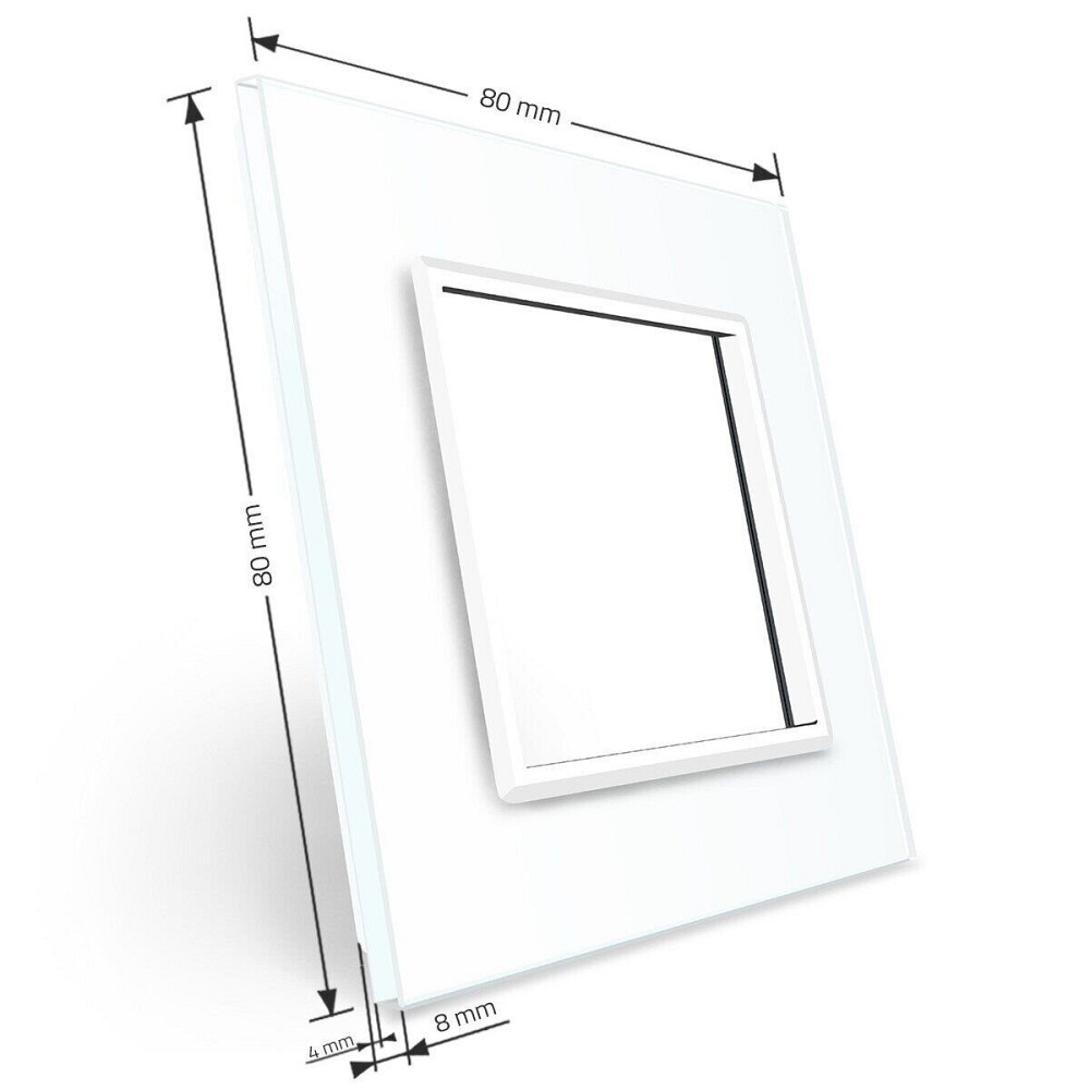 Рамка 1-постова LIVOLO, загартоване скло, біла, 80×80 мм (VL-P7E-2W) Коломия - фото 4