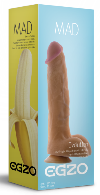 Фалоімітатор EGZO Ciberskin DS003 (23,5 см х 5 см) Sex Aura Київ - фото 5