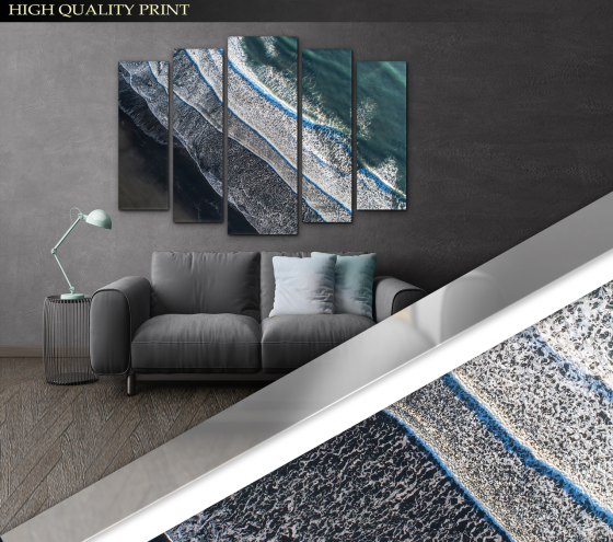 Модульна картина у вітальню / спальню Морські хвилі Art-359_5 ( 80х118см ) Київ