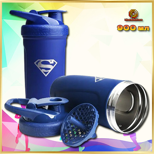 Шейкер спортивный для води и спортивного питания SmartShake Reforce 900ml DC Superman Киев - изображение 11