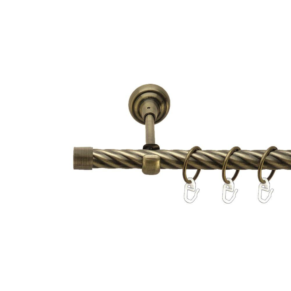 Карниз Orvit Заглушка металевий однорядний відкритий скручена труба кільце металеве Антик 19 мм 240 см (00-00017151) Львів - фото 1