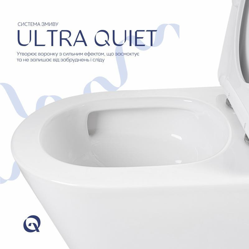 Унітаз підлоговий Qtap Dove Ultra Quiet 610×360×835 мм із сидінням Soft-close WHITE QTDOV27W51828 Київ - фото 5