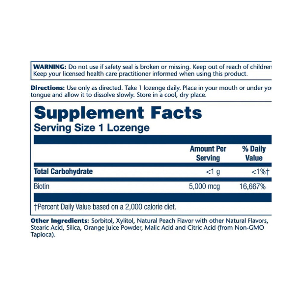 Биотин для роста волос,ресниц и бровей Solaray Biotin 5000mcg 60 vcaps персик клубника банан Киев - изображение 2