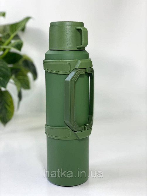 Термос металевий «Сержант» 1200 мл утримання тепла до 12 годин зелений 102-347 Київ - фото 1