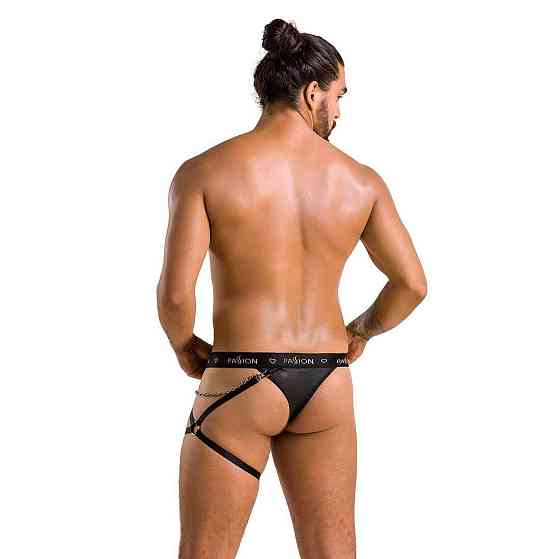 Чоловічі трусики танга з підв’язкою Passion 058 THONG BILL XXL/XXXL Black Sex Aura Київ