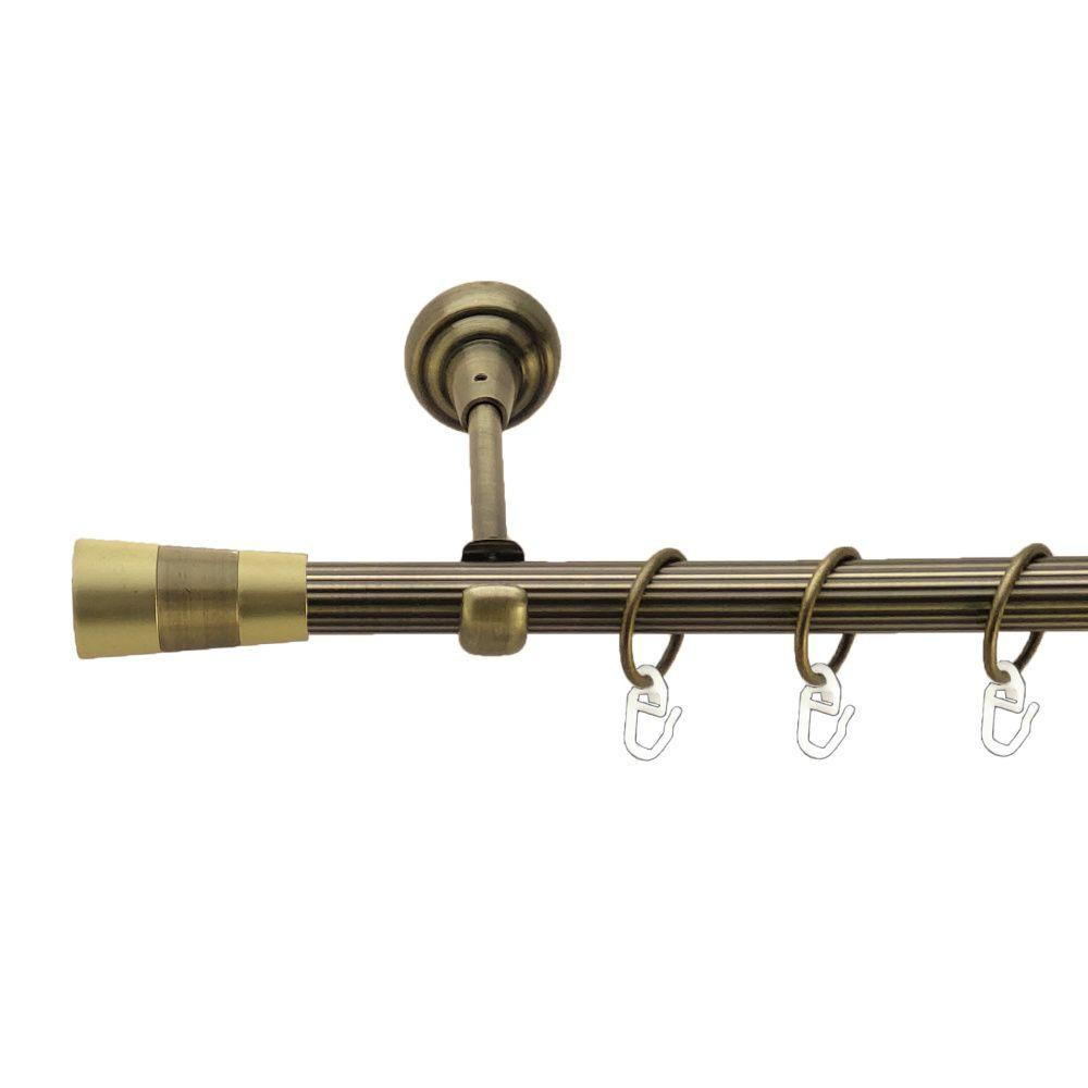 Карниз Orvit Валео металевий однорядний відкритий рифлена труба кільце металеве Антик 19 мм 300 см (00-00021970) Львів - фото 1