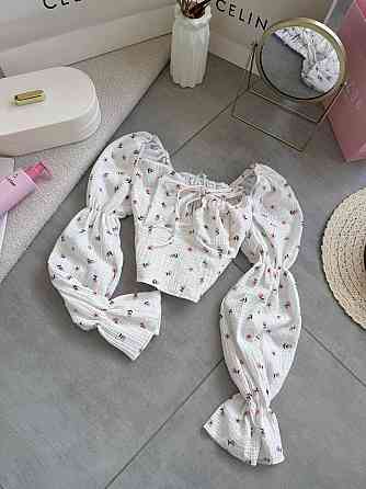 Жіночий літній романтичний топ муслін 100% бавовна Молочна 2 Одеса