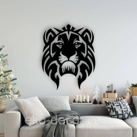 Декоративное настенное Панно «Лев» Декор на стену 90*73 см, Черный Киев