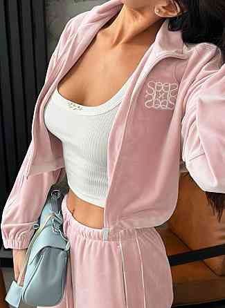 Женский стильный повседневный влюровый костюм двойка Пудра, 46/48 Одесса