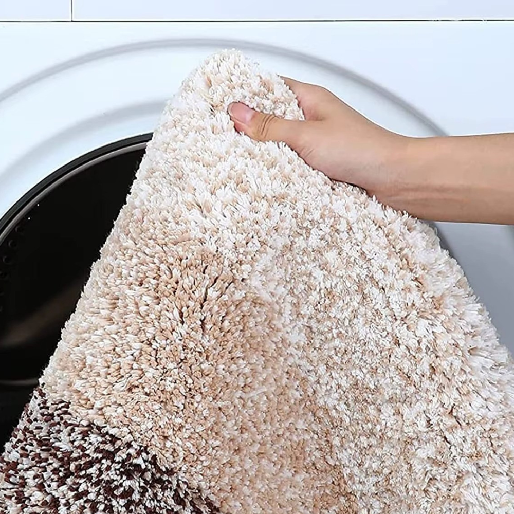 Килимок для ванної та душу килимок для ніг у ванну кімнату, мікрофібра, антиковзкий 51х76 см, градієнт коричневий Кам'янець-Подільський - фото 3