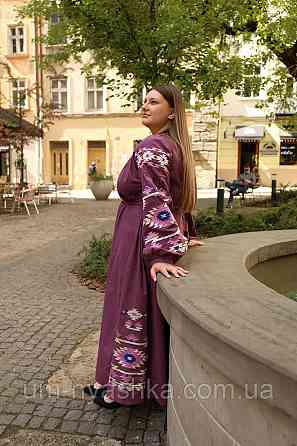 Жіноча вишита сукня на льоні Калейдоскоп 2XL-3XL Кривий Ріг